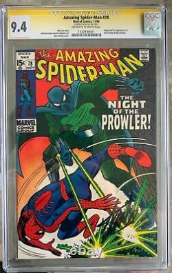 Amazing Spider-Man #78 CGC 9.4 SS 1st Appearance? Of the Prowler Signed Stan Lee