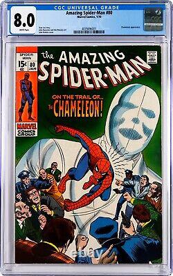 Amazing Spider-Man #80 CGC 8.0 (Jan 1970, Marvel) Stan Lee John Romita Chameleon