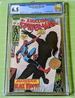 Amazing Spider-Man #86 CGC 6.5/FN+ Owh-Wh Pgs Origin of Black WidowithNew Costume