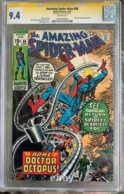 Amazing Spider-Man #88, 1970 CGC 9.4 SS Signed Stan Lee, Romita Cover Dr Octopus
