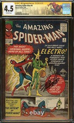 Amazing Spider-Man #9 CGC 4.5, Signed Stan Lee 1st App. Electro 1964