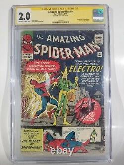 Amazing Spider-Man #9 CGC Signed Stan Lee 1st Appearance Electro KEY