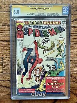 Amazing Spider-Man Annual #1 1964 CGC SS 6.0 1st Sinister Six Signed Stan Lee