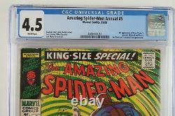 Amazing Spider-Man Annual #5 CGC 4.5 1st Richard & Mary Parker Marvel MCU 1968