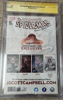 Amazing Spider-Man Renew Your Vows 2017 11 CGC 9.8 SS X2 Campbell cover Stan Lee