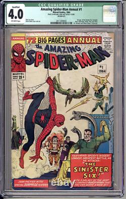 Amazing Spider-Man Vol 1, Marvel 1964 Annual #1 CGC 4.0 Qualified