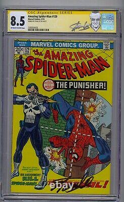 Amazing Spider-man #129 Cgc 8.5 Ss Signed Stan Lee 1st Punisher