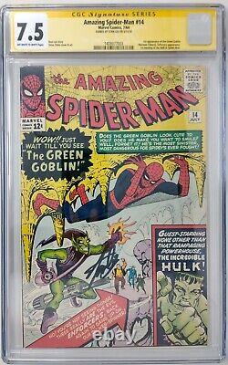 Amazing Spider-man #14 Cgc 7.5 Vf- 1st Green Goblin & Signed Stan Lee 1964
