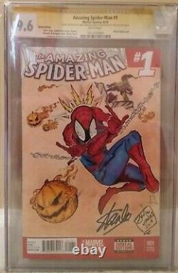 Amazing Spider-man#1 Cgc 9.6 Ss Stan Leesign & Sketch Jones Lugo Goblin