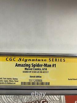Amazing Spider-man 1 Cgc 9.8 2014 Blank Variant Stan Lee Signed Signature Series