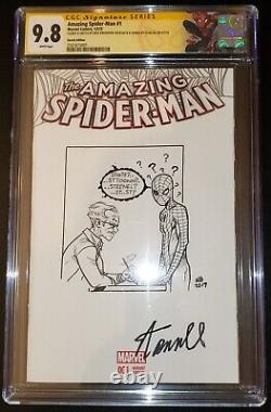 Amazing Spider-man #1 Cgc Ss One Of A Kind Stan Lee Signature Sketch By Bradshaw