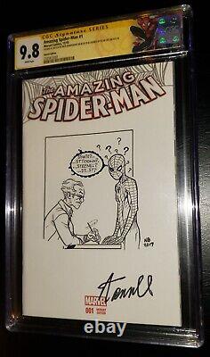 Amazing Spider-man #1 Cgc Ss One Of A Kind Stan Lee Signature Sketch By Bradshaw