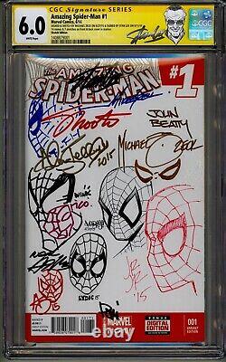Amazing Spider-man #1 Cgc Ss Stan Lee 6.0 Signed And/or Sketched By 13 Legends