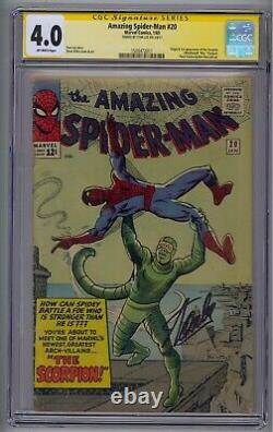 Amazing Spider-man #20 Ss Cgc 4.0 Origin/1st Scorpion Signed By Stan Lee