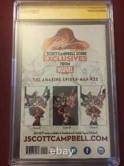 Amazing Spider-man #25variant A Cgc Ss 9.4 Signed 2x By Stan Lee & Campbell