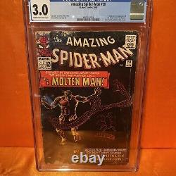 Amazing Spider-man #28 Cgc 3.0 Origin 1st Molten Man Stan Lee Steve Ditko