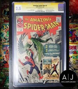 Amazing Spider-man #2 Cgc Ss 2.5 Stan Lee Signed 1st App The Vulture 1963