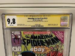 Amazing Spider-man #363 Cgc 9.8 2x Signed Stan Lee Bagley -newsstand
