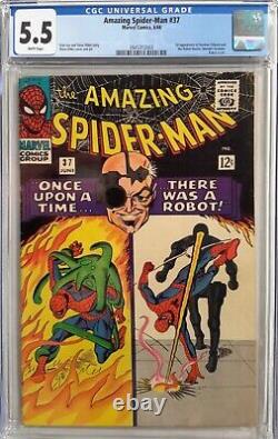 Amazing Spider-man #37 Cgc 5.51966 Marvel1st Norman Osbornstan Leewhite