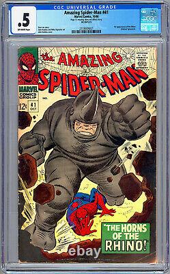 Amazing Spider-man #41 Cgc 0.5 First Rhino App Stan Lee John Romita Art 1966