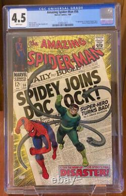 Amazing Spider-man #56 1st Appearance Captain George Stacy Cgc 4.5 White Pages