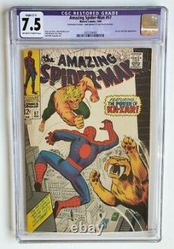 Amazing Spider-man #57 Cgc 7.5 Slight (c-1) 1968 +ka-zar Appearance+