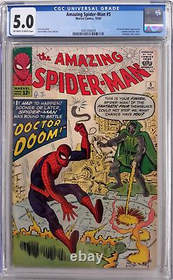 Amazing Spider-man #5 Cgc 5.01963 Marvel1st App Of Dr. Doomstan Leeditko