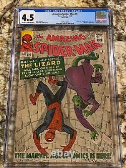 Amazing Spider-man #6 Cgc 4.5 Origin And 1st Lizard Hi End Mcu Marvel Villain