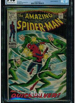 Amazing Spider-man #71 Cgc 7.0 1969 Quicksilver Appearance Stan Lee Owtw Pages