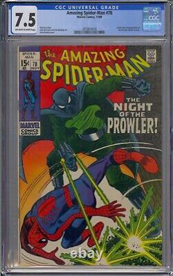 Amazing Spider-man #78 Cgc 7.5 Origin 1st Prowler Stan Lee Story John Romita Cvr