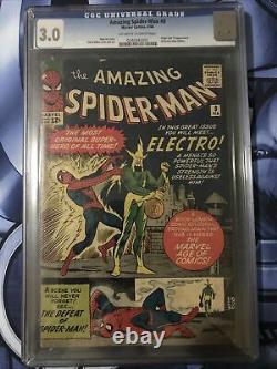 Amazing Spider-man #9 Cgc 3.0 First Electro App Stan Lee Steve Ditko Art 1964