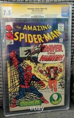 Amazing Spiderman #15 Cgc 7.5 Ss Stan Lee 1st Kraven Appearance