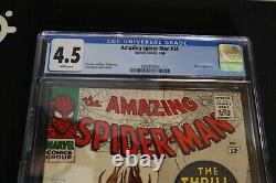 Amazing Spiderman #34 CGC 4.5 White Pages Stan Lee Steve Ditko Kraven Appearance