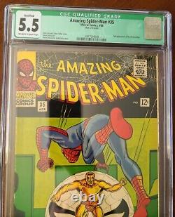 Amazing Spiderman #35 Cgc 5.5 Qualified 1966 2nd App Molten Man Stan Lee, Ditko