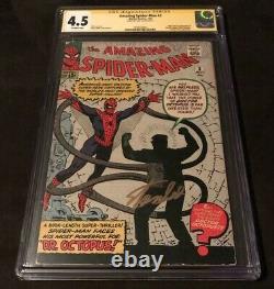 Amazing Spiderman #3 Cgc 4.5 Signed Stan Lee First Appearance Doctor Octopus