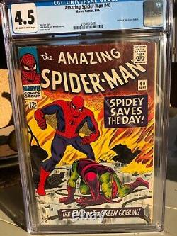 Amazing Spiderman #40 CGC 4.5 Origin of Green Goblin! OWithW Pages! Stan Lee
