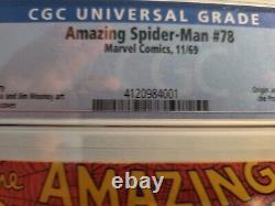 Amazing Spiderman #78 Cgc 8.0 Stan Lee Story 1st App Of The Prowler