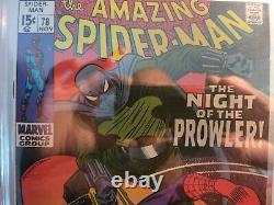 Amazing Spiderman #78 Cgc 8.0 Stan Lee Story 1st App Of The Prowler