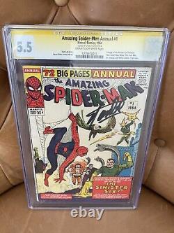 Amazing Spiderman Annual #1 CGC 5.5 1st App Of Sinister 6 Signed By Stan Lee