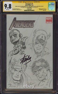 Avengers 1 Cgc 9.8 Ss Sketch John Romita Gene Colan Trimpe Joe Sinnott Stan Lee