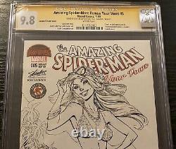 CGC 9.8 2X SS Amazing Spiderman Renew Vows 5 Sketch SIGNED STAN LEE Campbell ASM
