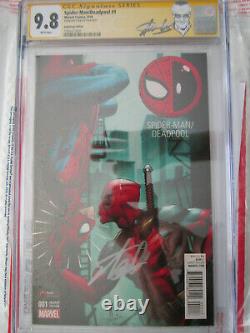 CGC 9.8 SS Game Stop Edition Spider-man Deadpool #1 Signed Stan Lee withStan Label