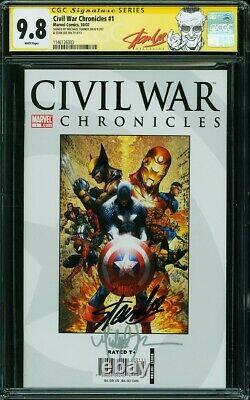 CIVIL War Chronicles #1 Cgc 9.8 Ss Stan Lee & Michael Turner Amazing Signatures