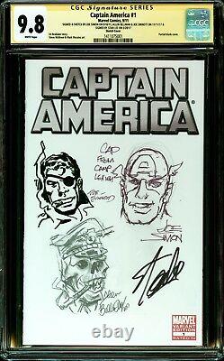 Captain America 1 Cgc 9.8 Ss 3x Sketch Joe Simon Bellman Sinnott Signed Stan Lee