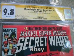 Cgc Ss 9.8 Marvel Super Heroes Secret Wars #8 Signd Stan Lee & John Romita