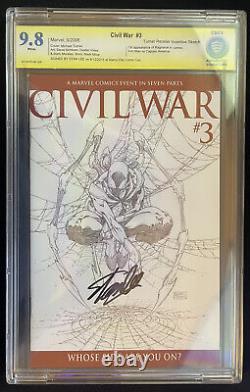 Civil War #3 2006 Sketch 175 Variant CBCS 9.8 Signed by Stan Lee US. Not CGC