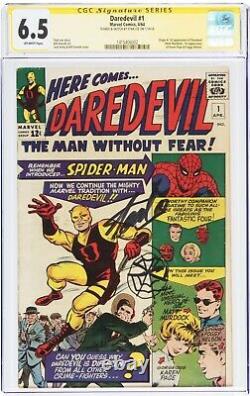 Daredevil #1 Signed & Sketched Spider-man By Stan Lee Cgc 6.5 Fn+ Rare 1 Of 1