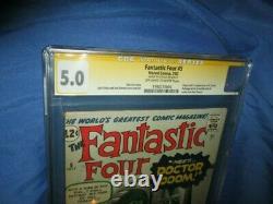 FANTASTIC FOUR #5 CGC 5.0 SS Signed/Autograph by Stan Lee 1st Dr Doom