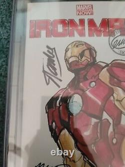 Iron man 1 CGC 9.8 SS Humberto Ramos iron man Sketch signed by Stan lee