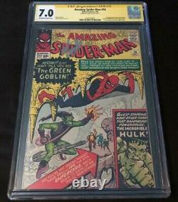 Marvel Amazing SPIDERMAN 14 CGC 7.0 SIGNED STAN LEE 1ST APPEARANCE GREEN GOBLIN